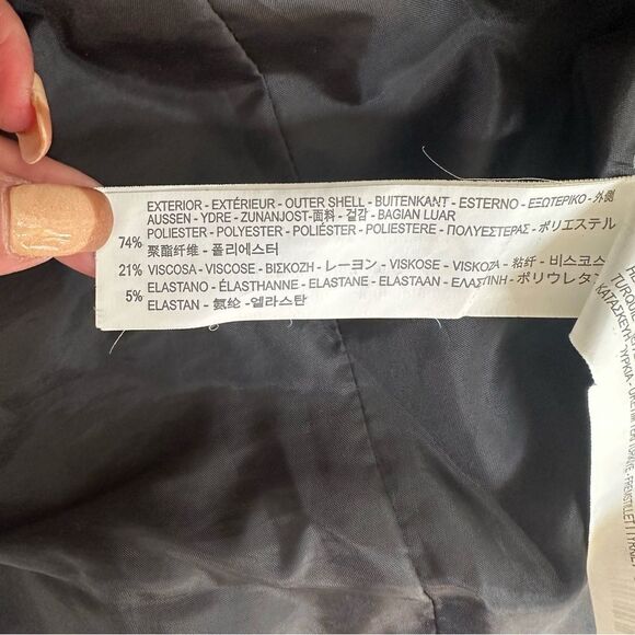 ZARA black two buttons embroidered pocket tailored slim fit blazer jacket S - Picture 8 of 14